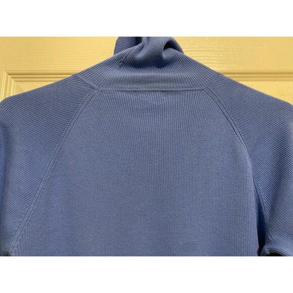 Vintage J Crew Y2K Womens Blue Cotton Ribbed Knit Sweater LS Turtleneck Classic - Picture 12 of 12